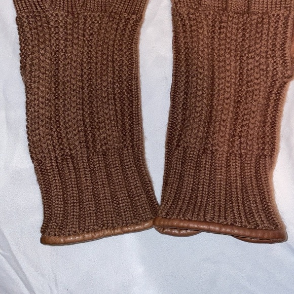 Christian Dior Vintage Brown Wool Nylon Leather Driving Gloves OS - Picture 4 of 16